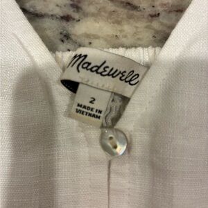 Madewell Ivory Button-Up Crop Top size 2